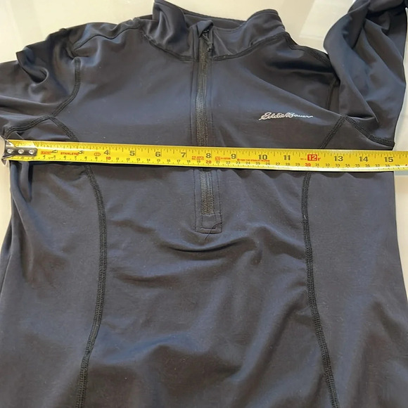 Eddie Bauer quarter zip women’s base layer size small black snow cold running - Picture 9 of 10